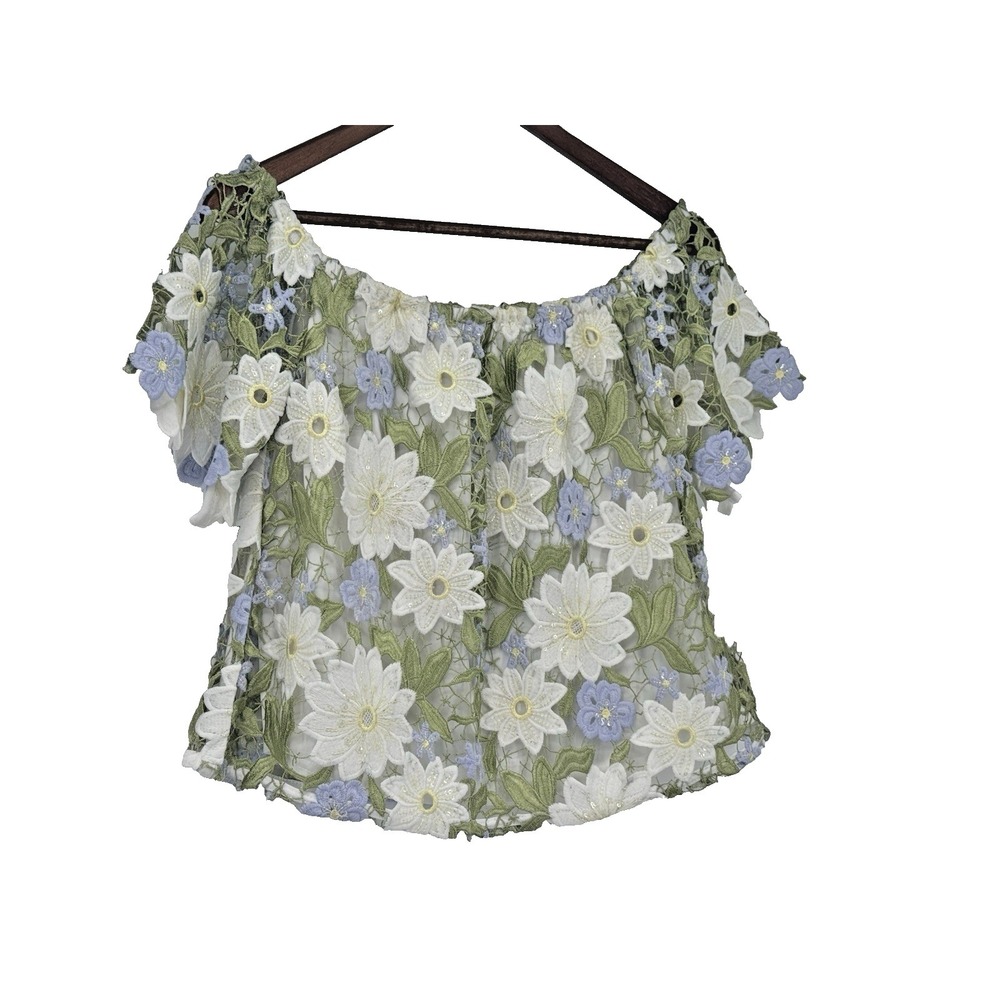 Charlotte Russe Crochet Floral Off The Shoulder blouse fairy cottage festival S